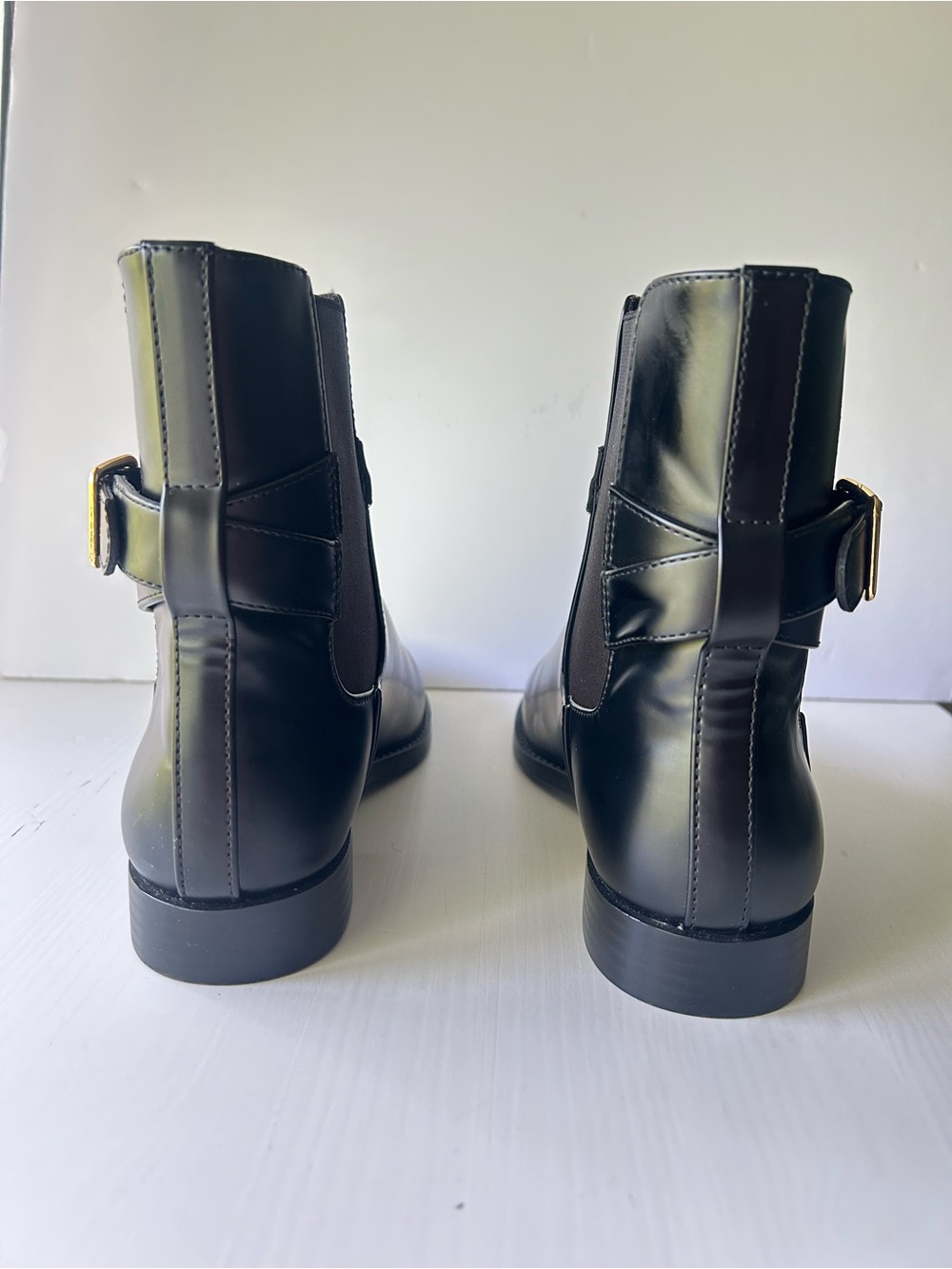 Mango MGO Piero Black Women's Chelsea Boots with Elastic and Gold Side Buckle - Picture 5 of 10